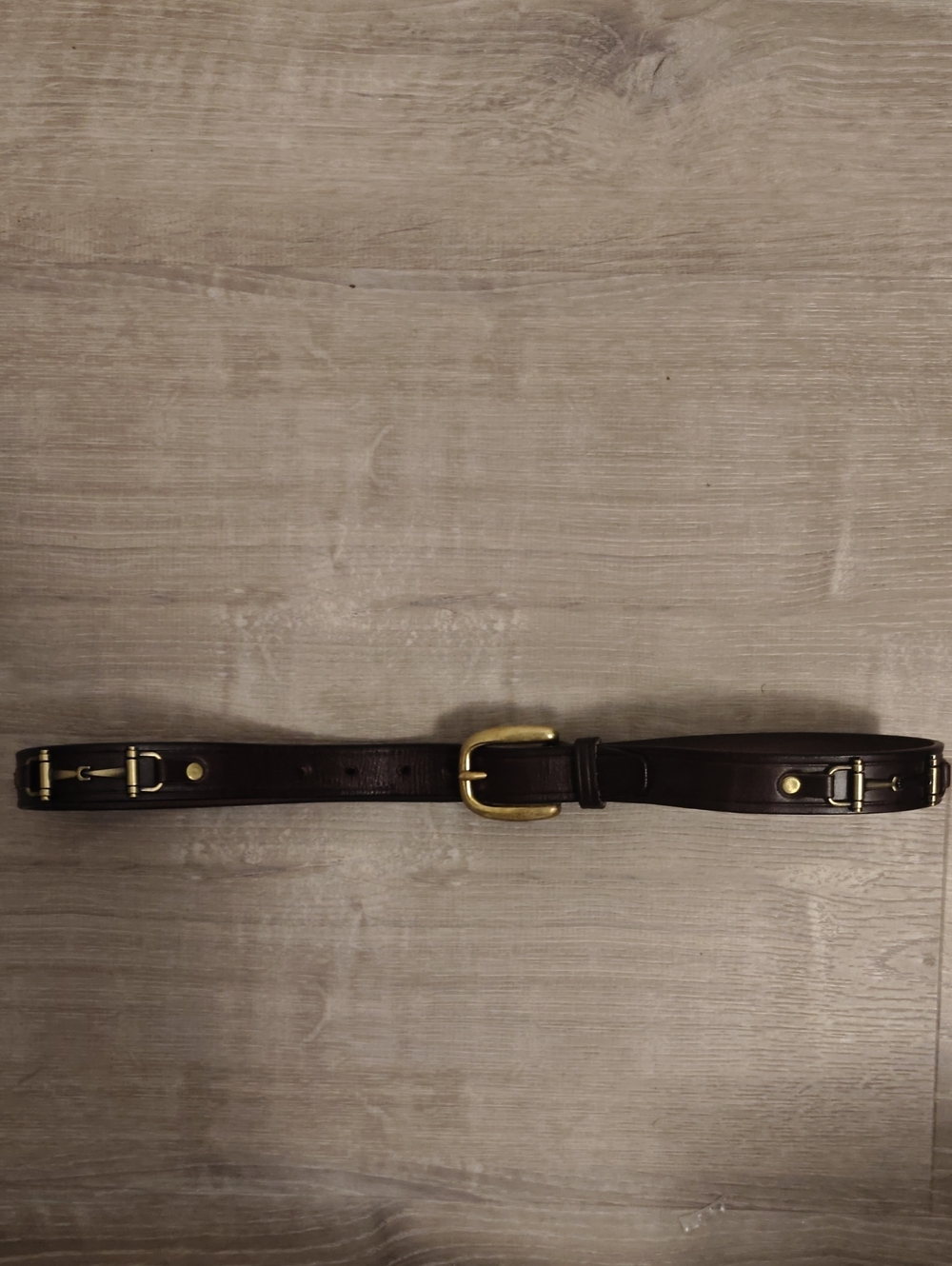 Tory   Leather Bridle Belt with Brass Snaffle  Bit Hardware